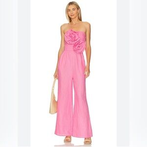 Yumi Kim ibiza Vibrant Pink Strapless Jumpsuit